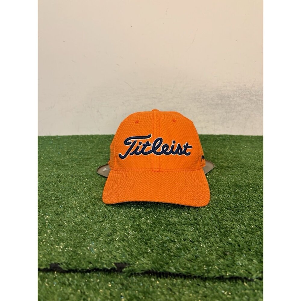 Titleist hat cap fitted small S/M orange black tour issue footjoy pro v1 mens